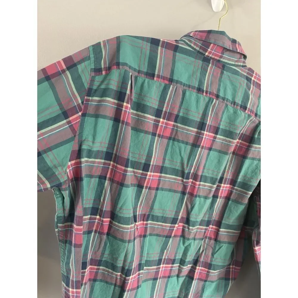 J. Crew Summer‎ Plaid Button Down Shirt Men's Size Large Business Casual